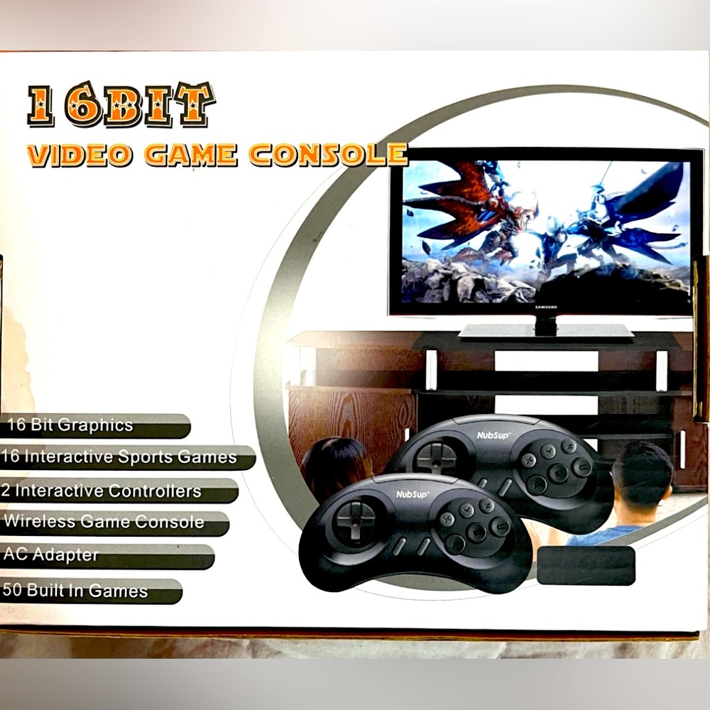 16BIT Mini HD Video Game Box. HDMI Plug & Play Console w/ 2 Wireless Controllers